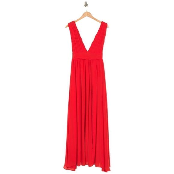 Love X Design Athen Plunging V-Neck Maxi Dress, Red, NWT - Picture 3 of 13
